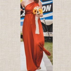Burnt orange Bridesmaids dress